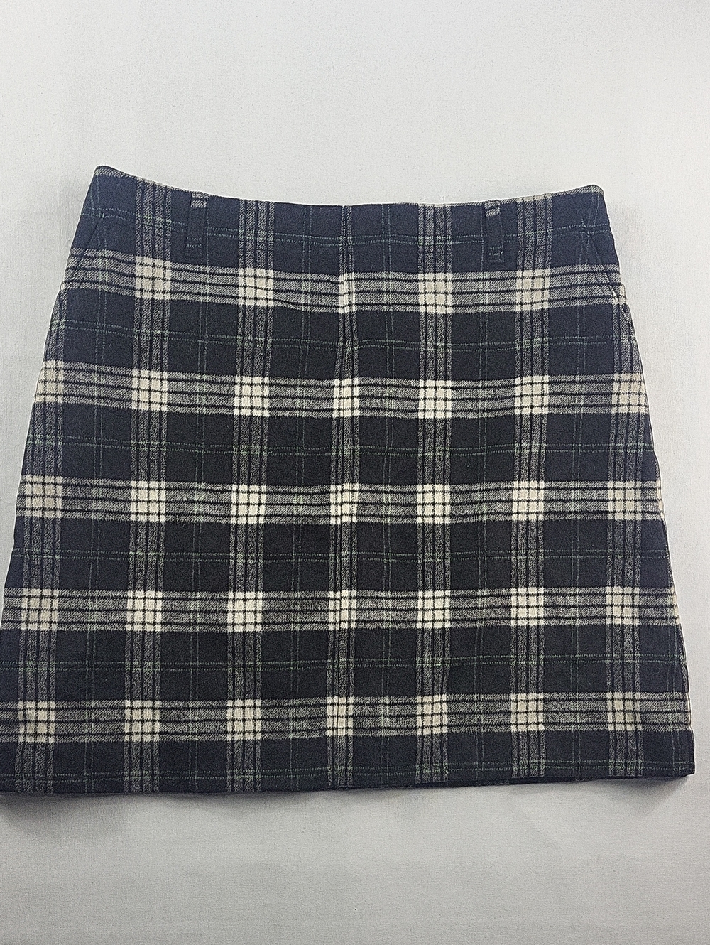 Eddie Bauer Vintage Wool Cashmere Blend Plaid Mini Skirt with Pockets